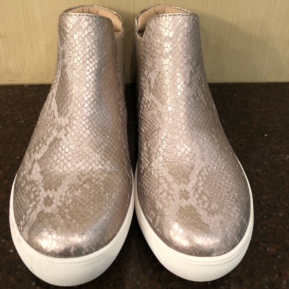Coconuts by Matisse, high top sneaker in champagne snakeskin print.  Size 8 1/2